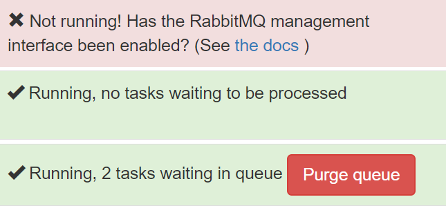 RabbitMQ status
