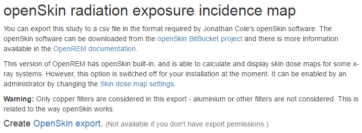 Export from OpenREM to openSkin