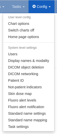 Configuration menu