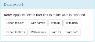 Export buttons for pidgroup users